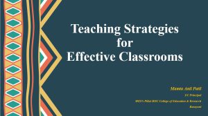Session for HOCL School Teachers on Classroom Management Strategies