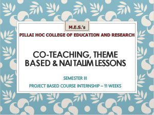 Sem III Co-Teaching, Theme Based & Nai Talim Lessons 2026-27